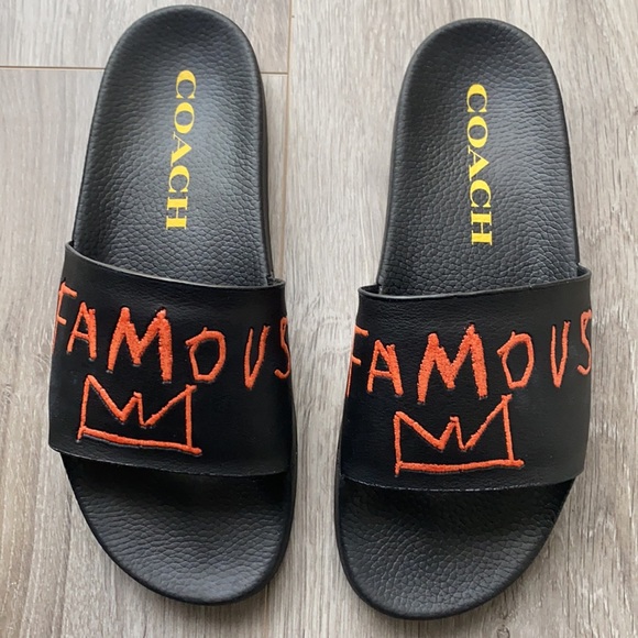 NWT Men’s Coach X Jean Michel Basquiat Famous Slides 8 - Picture 1 of 11